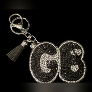 Rhinestone “GB or God Bless” Keychain / Bag Charm